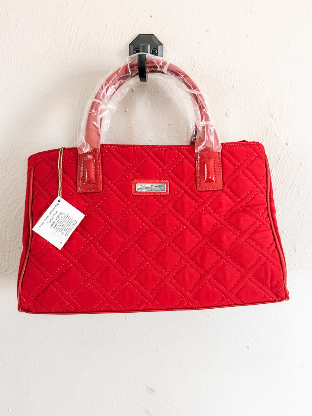 NWT Vera Bradley Triple Compartment Bag in Tango Red